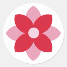 Grande Pegatina Roja y Rosa de Poinsettia para las
