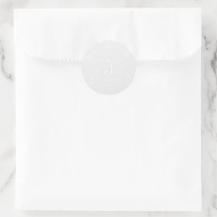Redonda Gray Filigree Gracias A Boda Favor Pegatina
