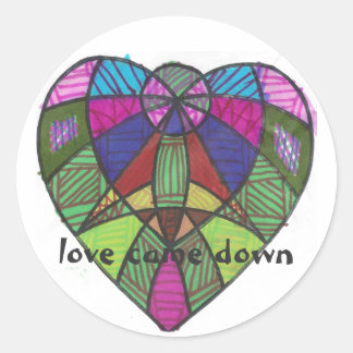 Redonda Grayland Daisy Green Heart Pegatina