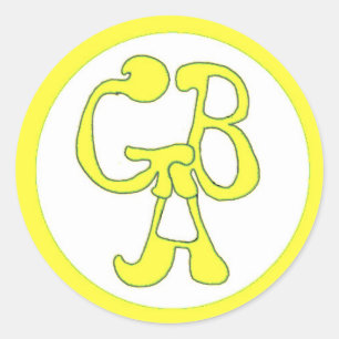 Redonda Green Bus Adventures - GBA - Pegatina Amarillo