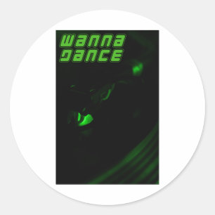 Redonda Green Decks Wanna Dance Text Pegatina vertical