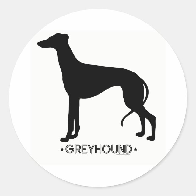 Redonda Greyhound Pegatina (Anverso)