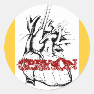 Redonda Greyson Heart Pegatina