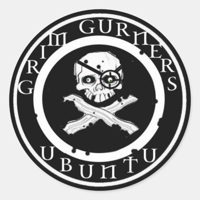 Redonda Grim Gurner Pegatina (Anverso)