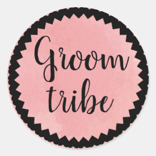 Redonda Groom Tribe Bonito Pegatina redondo clásico rosa