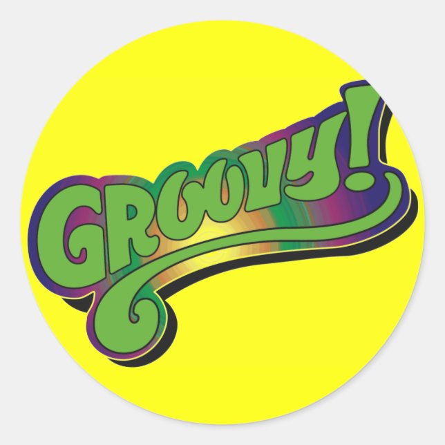 Redonda Groovy Pegatina (Anverso)