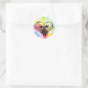Redonda Groovy Tye Dye Pegatina