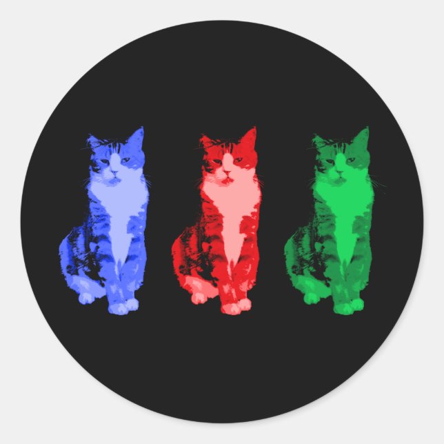 Redonda Grumpy Cat Pop Pegatina (Anverso)