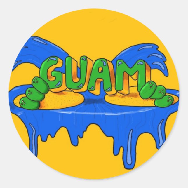 Redonda Guam Pegatina (Anverso)