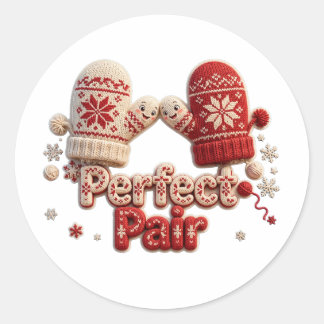 Redonda Guantes de la pareja perfecta Pegatina