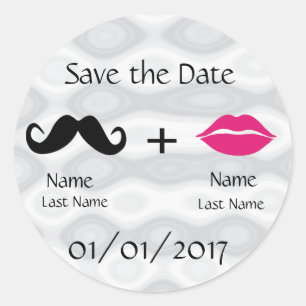 Redonda Guardar el Personalizado Pegatina de fechas