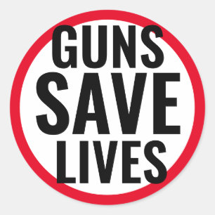 Redonda Guns Save Lives pegatina