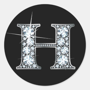 Redonda "H" Diamond Bling Pegatina