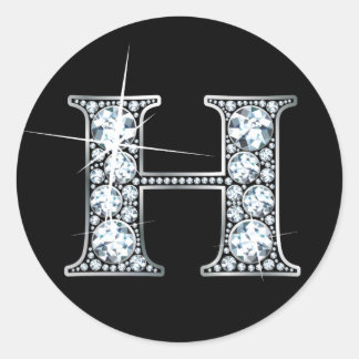Redonda "H" Diamond Bling Pegatina