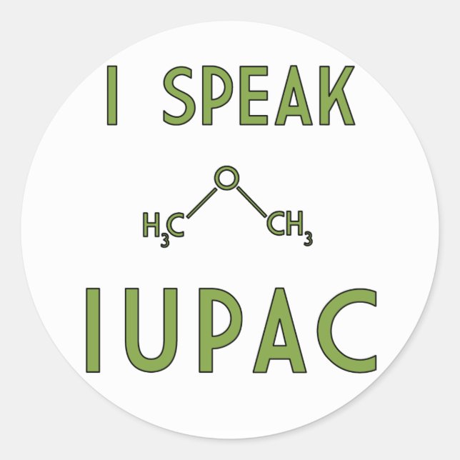Redonda Hablo Pegatina de IUPAC (Anverso)
