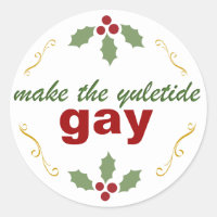 hacer pegatina gay yuletide