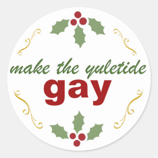 Redonda hacer pegatina gay yuletide