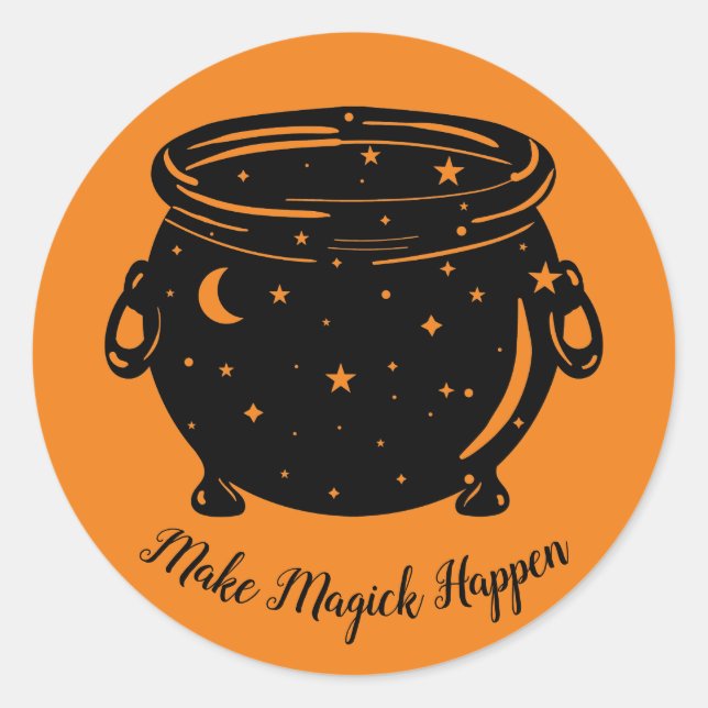 Redonda Hacer que Magick Happen Pegatina (Anverso)