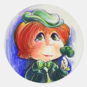 Redonda Haces mi Pegatina de sonrisas de ojos irlandeses
