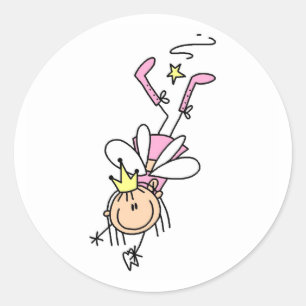 Redonda Hada Diente En El Pegatina De Trabajo