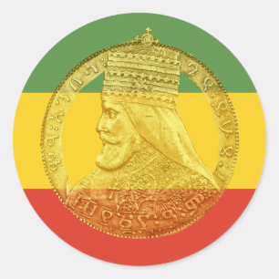 Redonda Haile Selassie Red Gold Green Pegatina