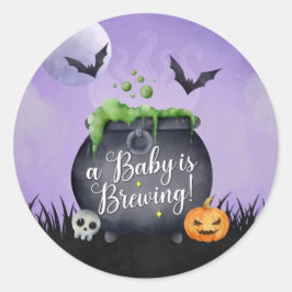 Redonda Halloween Baby Shower Baby es un Pegatina de elabo