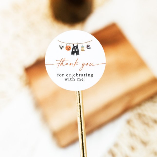 Redonda Halloween Baby Shower Gracias Por Favor Pegatina (Subido por el creador)