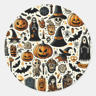 Redonda Halloween Day es un pegatina de la oficina de apre