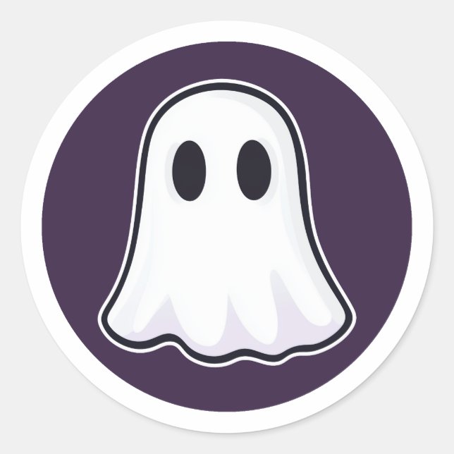Redonda Halloween Ghost Classic Round Pegatina (Anverso)