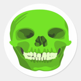 Redonda Halloween Green Scull Tu Pegatina Fiesta