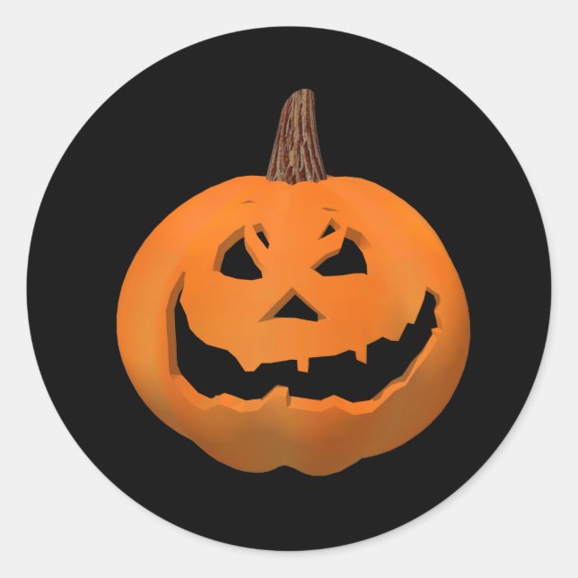 Redonda Halloween: Malvado Jack-O-Lantern: Pegatina (Anverso)