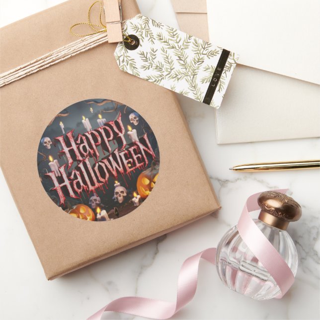 Redonda Halloween - Pegatina (Regalar)