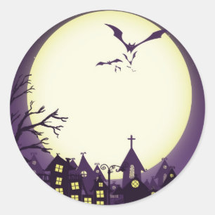 Redonda Halloween Spooky Silhouettes Pegatina