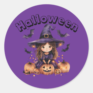 Redonda Halloween Witch Fun Pegatina