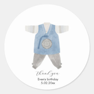 Redonda Hanbok coreano gracias pegatina