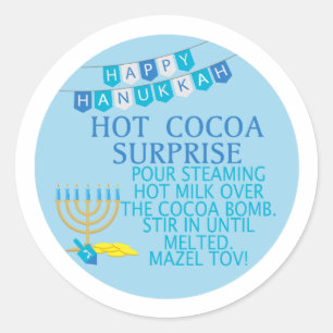 Redonda HANUKKAH pegatina de bomba de cacao caliente, Maze
