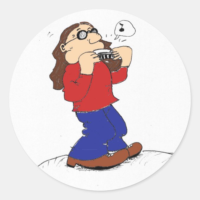 Redonda Harmonica Man Pegatina (Anverso)