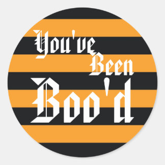 Redonda "Has sido Boo'd" pegatina de Halloween