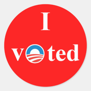 Redonda He votado por el pegatina de Obama