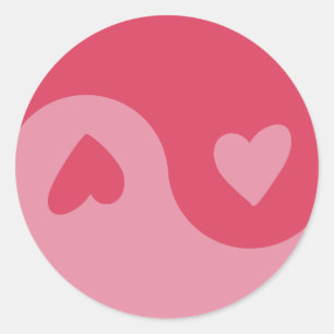 Redonda Heart Yin Yang Pegatina