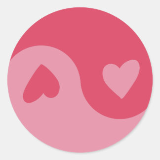 Redonda Heart Yin Yang Pegatina