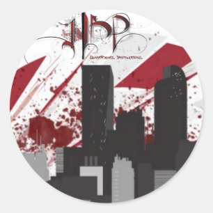 Redonda HeartBeats Productions Skyline Pegatina