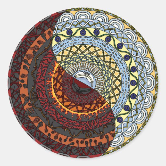 Redonda Heaven and Hell Pegatina (Anverso)