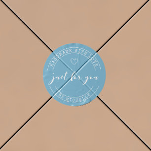 Redonda Hecho a mano con el Pegatina personalizado de Love