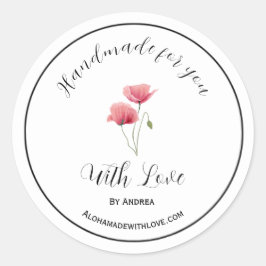 Redonda Hecho a mano con pegatina de amor para productos p
