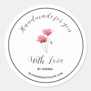 Redonda Hecho a mano con pegatina de amor para productos p