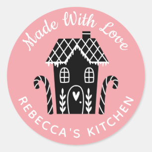 Redonda Hecho con amor Navidades Pegatina redondo clásico