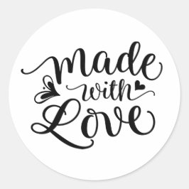 Redonda Hecho con Amor | Pegatina de redondeo