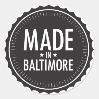 Redonda Hecho en Baltimore pegatina