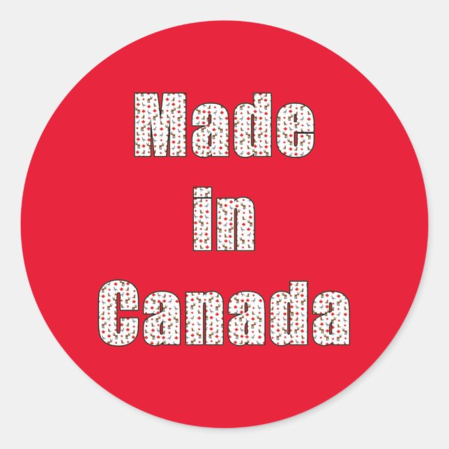Redonda Hecho En Canadá Pegatina De Ronda Clásica (Anverso)